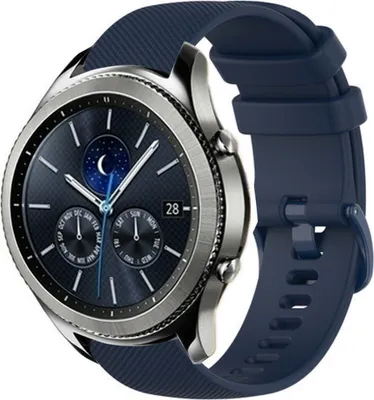 Produktbild von Strap-it Samsung Gear S3 Luxus-Silikonarmband (Dunkelblau)