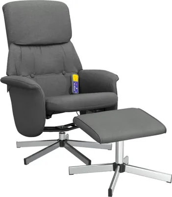 Produktbild von Stabli Massagesessel mit Fußhocker Dunkelgrau Stoff - DE798034 - Fernseh- & Relaxsessel