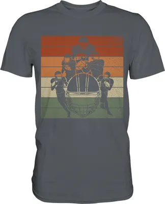 Produktbild von Retro American Football Team T-Shirt – Dark Grey / XXL