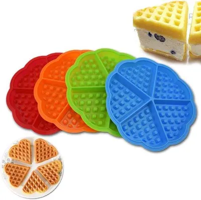 Produktbild von Silikonische Muffinform - 4 Hartwaffelformen - 5 Löcher - Muffinform