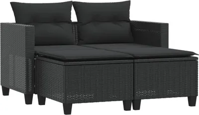 Zdjęcie produktu dla VidaXL 365791, 2 siedz., Czarny, 110 kg, 1220 mm, 650 mm, 620 mm