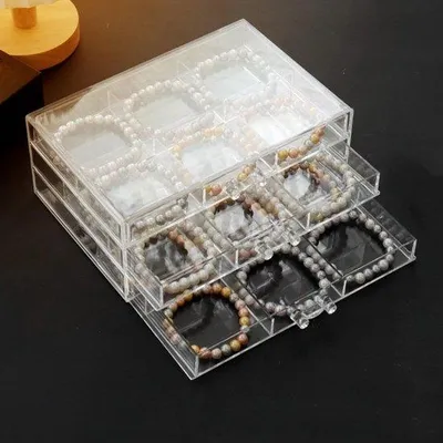 Produktbild von Acryl Schmuckaufbewahrungsbox mit 3 oder 5 Schubladen - 21,5 x 14 x 9 cm