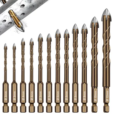 Imagen del producto de Omgoods - Juego de 12 brocas universales para diversos materiales