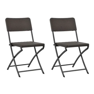 Obrázok produktu pre Skladacie záhradné stoličky 2 ks, HDPE a oceľ, hnedé