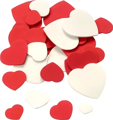 Produktbild von KNORR PRANDELL Moosgummi CreaSoft Herzen-Mix ca. 15 - 35 cm rot/weiss