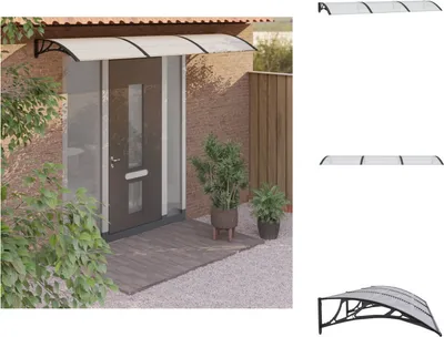 Produktbild von vidaXL Türvordach Schwarz und Transparent 300x80 cm Polycarbonat -  Markisen
