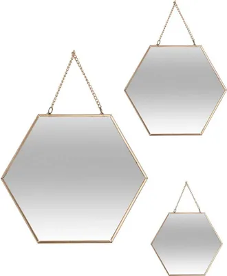Produktbild von Set aus 3 goldenen Spiegeln - Atmosphera créateur d'intérieur