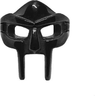 Produktbild von MF DOOM Edelstahl Ring Gladiator Hip Hop Ring Gold, Schwarz Rapper Ring Schwarz US8