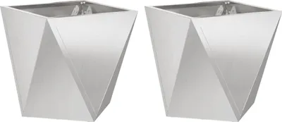 Zdjęcie produktu dla Donica 2 pcs Srebrny 40 x 40 x 40 cm Stal nierdzewna