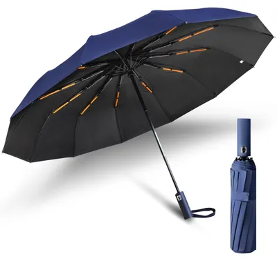 Produktbild von Solidchoice-Reise-Regenschirm – Faltbar – Winddicht – 24 verstärkte Glasfaserstreben – UV-beständig – Leicht – Tragbar – Regenschirm