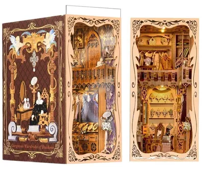 Produktbild von DIY Book Nook Königliche Garderobe - 3D-Puzzle - 241 Teile - Miniaturhaus - mit LED-Licht