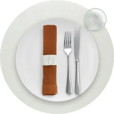 Produktbild von Platzdeckchen Skinnatur "Simply White" - Rund - Platzsets - Tischset - Recyceltes Leder - Weiß - 38cm - 1 Stück