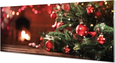 Produktbild von Glasbilder 125x50 Wandkunst Weihnachtsbaumflitter Lichter Geschenke