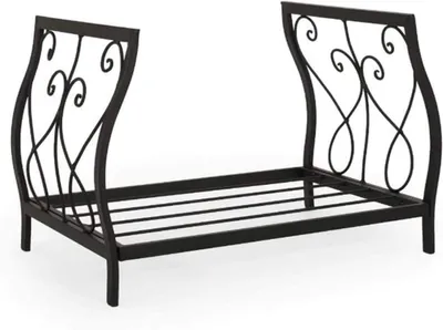 Obrázek produktu pro Regál na dřevo – Úložný prostor na dřevo – Regál na palivo do krbu – Stabilní železná konstrukce – 35 x 32 x 44 cm – Černá barva