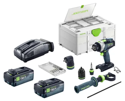 Zdjęcie produktu dla Festool TPC 18/4-Basic-Set Akumulatorowa wiertarko-wkrętarka udarowa 18 V 75 Nm bezszczotkowa + 2x akumulator 8,0 Ah + szybka ładowarka + Systainer