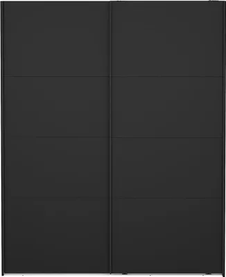 Produktbild von Catania Kleiderschrank 221x179x65cm, 2 Schiebetüren matt schwarz.