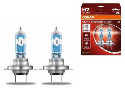 Productafbeelding van OSRAM NIGHT BREAKER LASER H7 halogeenlampen, 64210NL-2HB, 12V, 55W, 2 stuks.