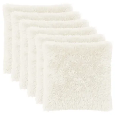 Zdjęcie produktu dla Pokrowce na poduszki vidaXL, 6 sztuk, HEERLEN, białe, 65 x 65 cm, polar PV