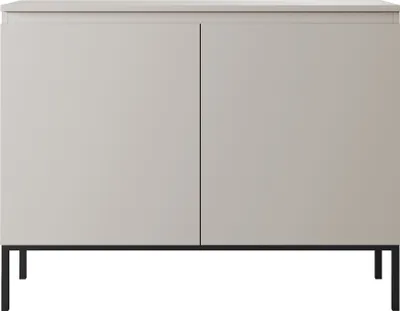 Produktbild von Selsey Sideboard Bemmi - Kommode 2-türig, Beige mit schwarzen Beinen, 100 cm