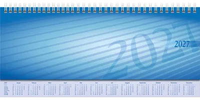 Produktbild von Schreibtischquerkalender Sequenz 29,7x10,5cm 1 Woche/2 Seiten blau 2027 Packung mit 5 Stück