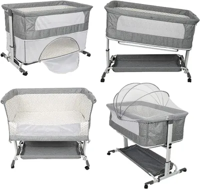 Produktbild von 3-in-1-Cododo-Babybett mit Matratze und Moskitonetz, verstellbar, für Babys von 1 bis 36 Monaten