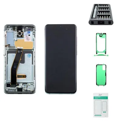Produktbild von Samsung Galaxy S20 4G/5G Display (mit Rahmen) cloud white (weiß) - Premium-Set