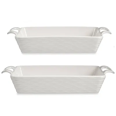 Image de Plat à four en porcelaine, ensemble de 2