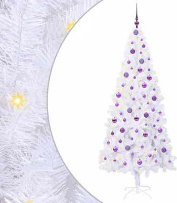 Produktbild von vidaXL Künstlicher Weihnachtsbaum Weiß 210 cm PVC und Stahl