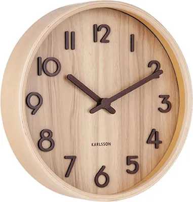 Produktbild von Karlsson - Wanduhr Pure - Helles Lindenholz - Ø22cm