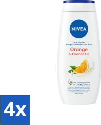 Image de Nivea - Gel douche - Orange - Pour une peau douce - 250 ml - Pack avantage - 4 pièces