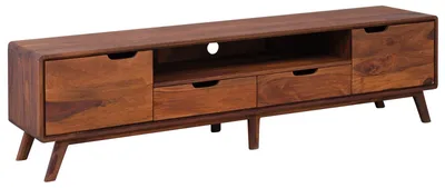 Immagine prodotto di MASSIVMOEBEL24 | Mobile tv in legno di Sheesham / Sheesham 180x40x48 Noce cerato MALMÖ 2 #121
