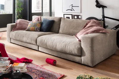 Produktbild von KAWOLA Sofa MADELINE 3-Sitzer Cord taupe