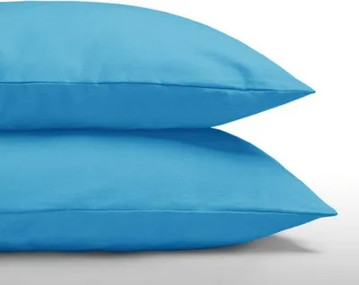 Imagen del producto de Juego de 2 fundas de cojín Unyqoos® de 60x70 cm, de microfibra azul, con cremallera interior, aptas para lavar en lavadora y secadora