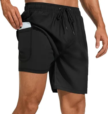 Produktbild von Badeshorts Herren, schnelltrocknend, Kompressionsfutter, mit Taschen, für Strand