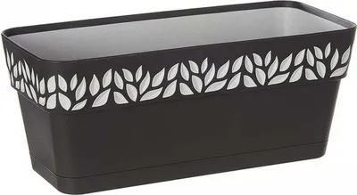 Produktbild von Selbstbewässernder Pflanzkübel Stefanplast 8003507943735 Anthrazit 13,3 x 12,3 x 29,3 cm Grau Kunststoff