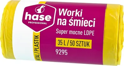 Zdjęcie produktu dla Worki do segregacji 35l plastik/metal HASE SUPER MOCNE 50 szt. żółte