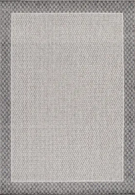 Image de Tapis de couloir résistant aux intempéries, couleur crème, dimensions 80x250 cm, avec motif de bordure