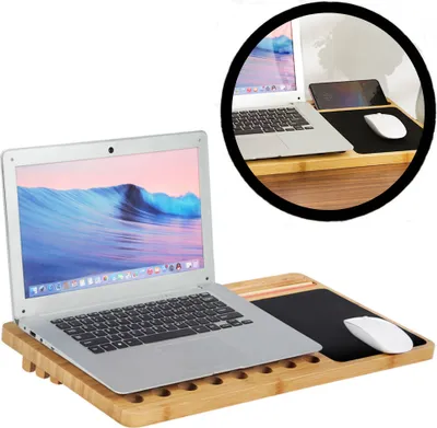Produktbild von Laptopständer aus Bambus Holz - Größe 55 cm - Hölzerner Laptopständer - Laptop Riser / Erweiterung für Schreibtisch - Decopatent