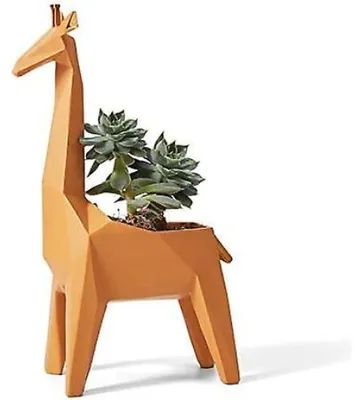Produktbild von Giraffen-Sukkulenten-Pflanzgefäß-Statue, Tierfigur, Dekoration, modernes Interieur, Wohnzimmer, Kunst, Geburtstagsgeschenk, Kunstharz, 23 cm