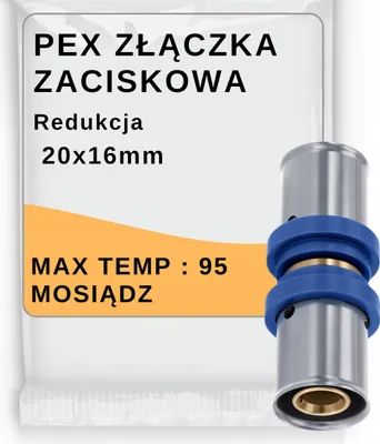 Zdjęcie produktu dla Pipelife Radopress Redukcja PEX 20x16mm | Przejściówka Zaciskowa | Mosiężna