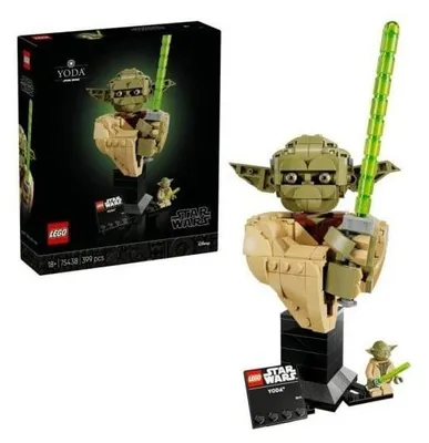 Image de LEGO Star Wars Le Buste de Yoda, Set pour Adulte, Décoration DIY avec Sabre Laser, 75438