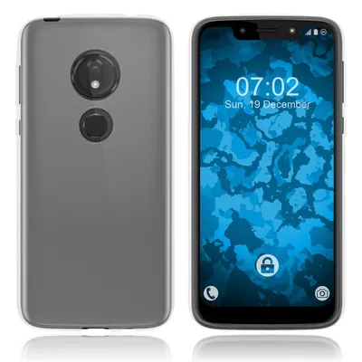 Produktbild von PhoneNatic Case kompatibel mit Motorola Moto G7 Play - Crystal Clear Silikon Hülle transparent + 2 Schutzfolien