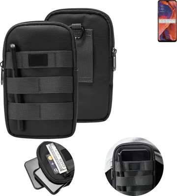 Produktbild von K-S-Trade Holster Gürtel Tasche kompatibel mit Oppo Reno4 Z 5G Handy Tasche Schutz Hülle dunkel-grau viele Fächer, 1x