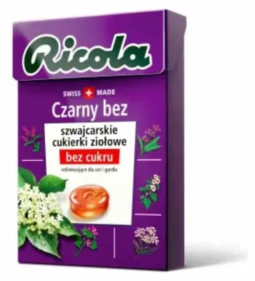 Zdjęcie produktu dla Ricola ziołowe cukierki bez cukru Czarny Bez 27,5 g