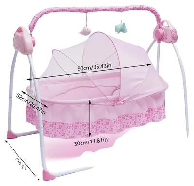 Immagine prodotto di Altalena per neonati, con velocità regolabili, facile manutenzione, colore rosa