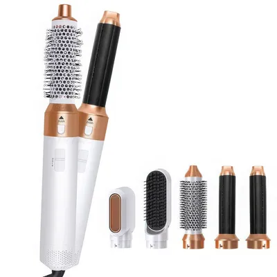 Produktbild von Haartrocknerbürste 5-in-1, Ionen-Haartrocknerbürsten-Set, verbesserte Warmluftbürste, Haarstyler,Lockenstab,für glattes Haar,Locken,Trocknen