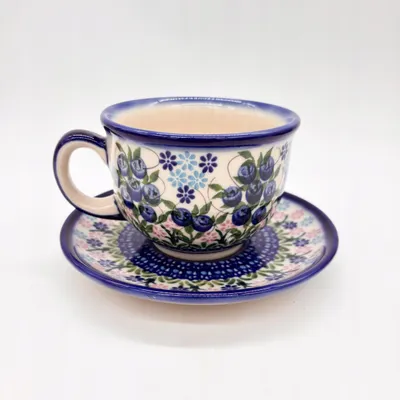 Produktbild von Tasse mit Untertasse Bunzlauer Keramik 220ml UNIKAT