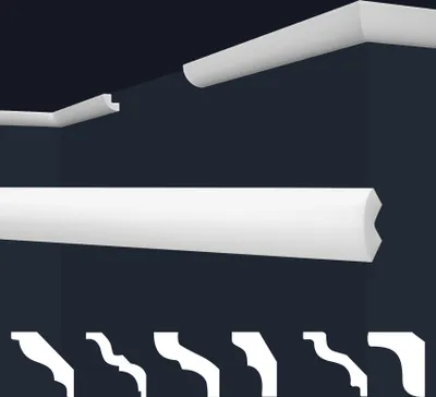 Produktbild von MARBET DESIGN Stuckleisten XPS Styropor weiß - Deckenleisten Deckenstuck Leisten E-Leisten - (2 Meter / 1 Leiste E-1)