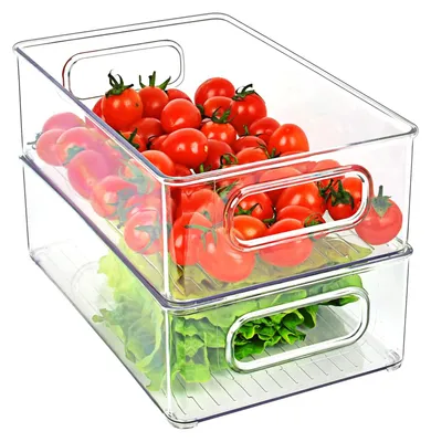 Produktbild von Omgoods – Transparentes Set aus 2 Kühlschrank-Organizer mit Griffen