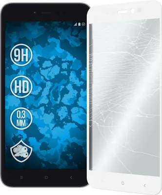 Produktbild von 1er-Pack PhoneNatic Glas-Folie klar full-screen weiß kompatibel mit Xiaomi Redmi Y1 Lite - Panzerglas für Redmi Y1 Lite